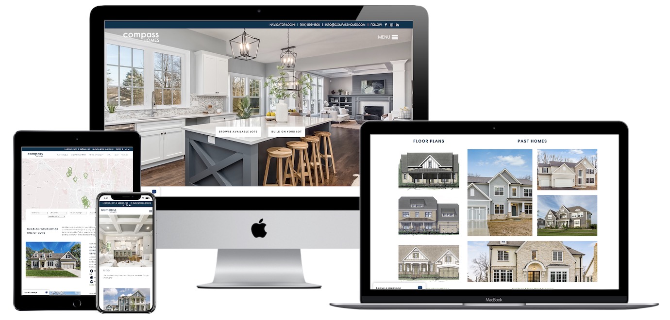 Screenshot of the Compass Homes website design.