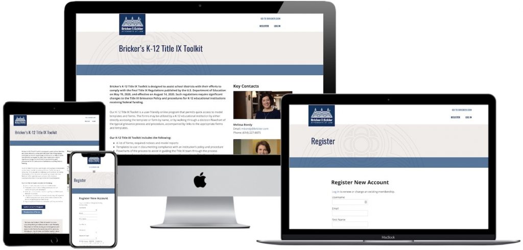 Screenshot of the K-12 Title IX Toolkit website project.